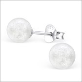 Aramat jewels ® - Zilveren pareloorbellen zijde wit 925 zilver 6mm