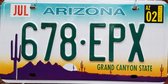 Replica Kentekenplaat Arizona  16 x 31 cm.