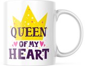 Valentijn Mok met tekst: queen of my heart | Valentijn cadeau | Valentijn decoratie | Grappige Cadeaus | Koffiemok | Koffiebeker | Theemok | Theebeker