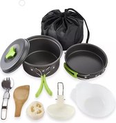 Foqu Camping pannenset - Kookset - Pan - 11-Delig - Zwart