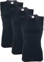 3 stuks SQOTTON A-shirt - O-neck - mouwloos - Zwart - Maat XXL