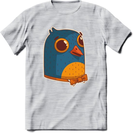 Strik duif T-Shirt Grappig | Dieren vogel Kleding Kado Heren / Dames | Animal Skateboard Cadeau shirt - Licht Grijs - Gemaleerd - M