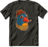 Opa papegaai T-Shirt Grappig | Dieren vogel Kleding Kado Heren / Dames | Animal Skateboard Cadeau shirt - Donker Grijs - 3XL