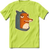 Hoodie fox T-Shirt Grappig | Dieren vos Kleding Kado Heren / Dames | Animal Skateboard Cadeau shirt - Groen - XXL