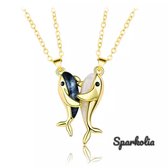 Sparkolia duo dolfijn kettingen | goud | magnetisch koppel walvis ketting liefde | Sparkolia Vriendschapskettingen | Valentijn cadeau