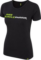 Womens Crew Neck Miss Musclepharm Tee Black-Lime Green (MPLTS414) XS