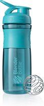 BlenderBottle | SportMixer | Tritan Grip | Eiwitshaker | Bidon | Shaker | 820 ML | Teal - Groenblauw.  Je shake zonder klonten en de shaker lekt niet.