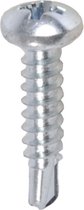 Homefix - Plaat-schroef zelfborend cylinder-kruis-pzd-2-kop verzinkt - 4,2 x 19 mm. - 17 stuks Boor-Schroeven.