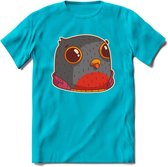 Casual duif T-Shirt Grappig | Dieren vogels Kleding Kado Heren / Dames | Animal Skateboard Cadeau shirt - Blauw - M