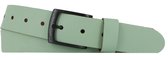 Leren Dames/Heren Riem | 3.5cm breed | Riemmaat: 115cm (totale lengte: 130cm) | 100% echt leer | Nikkelvrije gesp | Kleur: mint groen