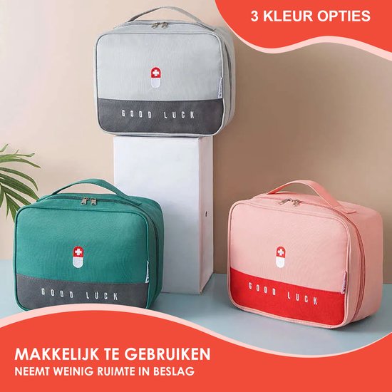 Premiers secours Good Luck - Trousse de Premiers secours soins - Trousse de toilette - Rose - Imperméable - Multifonctionnel - Portable