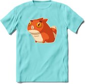 Silly cat T-Shirt Grappig | Dieren katten Kleding Kado Heren / Dames | Animal Skateboard Cadeau shirt - Licht Blauw - L