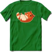Schattige kat T-Shirt Grappig | Dieren katten Kleding Kado Heren / Dames | Animal Skateboard Cadeau shirt - Donker Groen - M