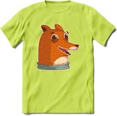 Lachende vos T-Shirt Grappig | Dieren honden Kleding Kado Heren / Dames | Animal Skateboard Cadeau shirt - Groen - S