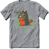 Monster van Purrkenstein T-Shirt Grappig | Dieren katten halloween Kleding Kado Heren / Dames | Animal Skateboard Cadeau shirt - Donker Grijs - Gemaleerd - S