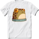 Kikkker vriend T-Shirt Grappig | Dieren reptielen Kleding Kado Heren / Dames | Animal Skateboard Cadeau shirt - Wit - XL