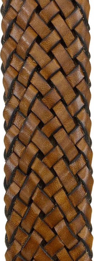 Riem - Cuir tressé - 3,5 cm - Riem en cuir marron clair - 135 cm (Tour de taille 115 cm)