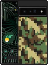 Pixel 6 Pro Hardcase hoesje Pixel Camouflage Green - Designed by Cazy