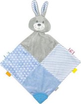 Baby Mix knuffel met bijtring, blauw konijn- 0m+ 0+ maanden