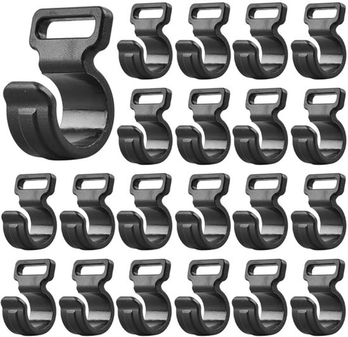 20 Stuks Plastic C Camping Luifel Klemmen Houder Zwart voor Tent Dekzeil Plastic voor Tent, Zwart