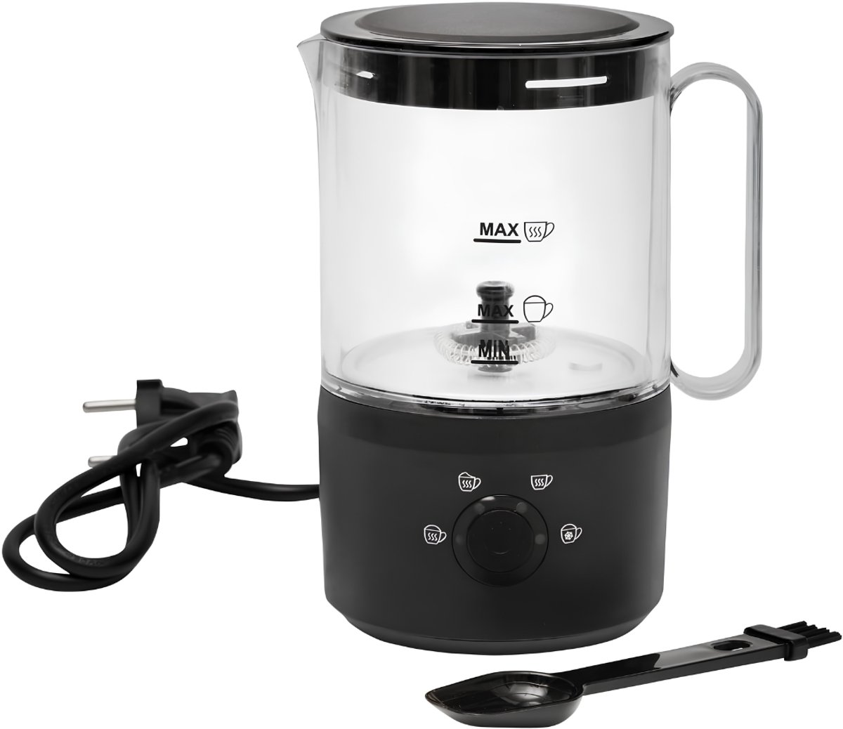 SP® Melk Opschuimer - Met 4 Functies - Elektrische Melkschuimer - Zwart - 11cm x 13cm x 18cm