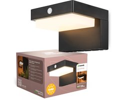 Brendz Solar Buitenlamp met Bewegingssensor, 400 Lumen, IP44 Waterbestendig, 2 Lichtmodi, 3000K Warm Wit Licht, LED Solar Wandlamp Buiten, Sensor Lamp Buiten,…