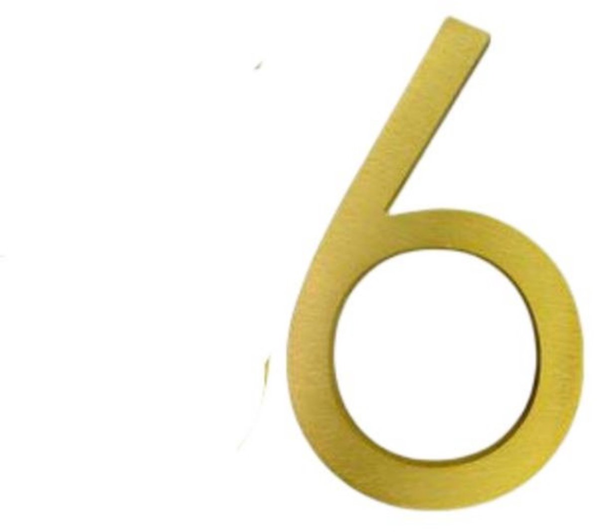 Goudkleurig metalen huisnummer - 12,7 cm - Cijfer 6 - Huisnummerbordje - Huisnummer - Hotelkamernummer - Zwevend huisnummer - Metalen huisnummer - Huisnummer voor buiten - 3D-huisnummer - Eenvoudig te monteren - Minimalistische stijl