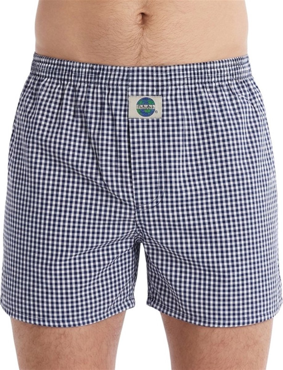 DEAL heren wijde boxershort check blauw 192299