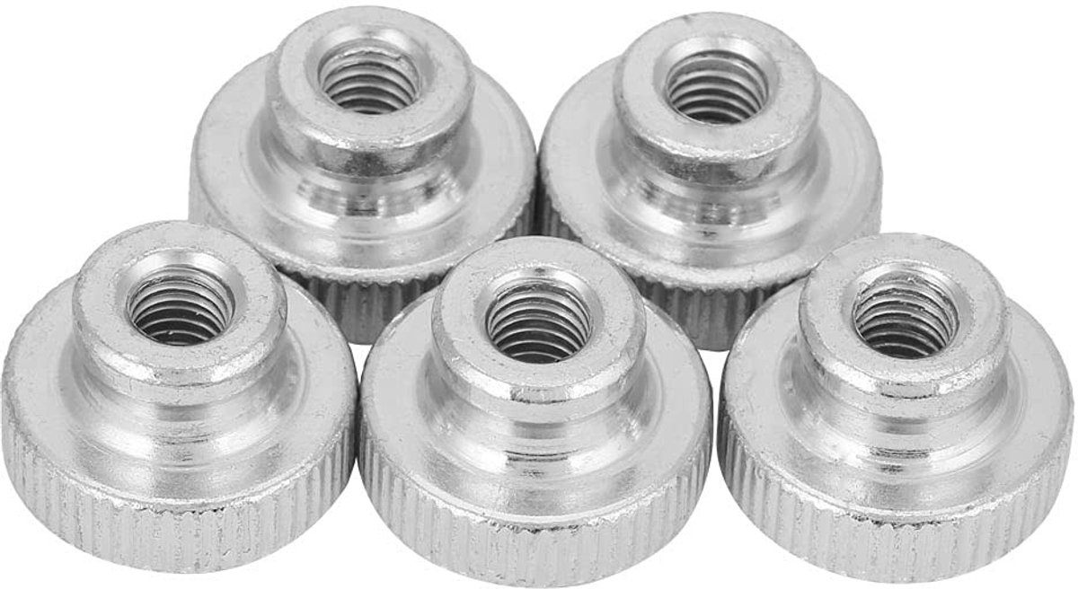 Plaque Acier au Carbone voor M3 M4 M5 M6 M8 M10 - Handmatige Moletés Ecrous voor Veiligheid en Betrouwbaarheid (M6, 5 stuks)