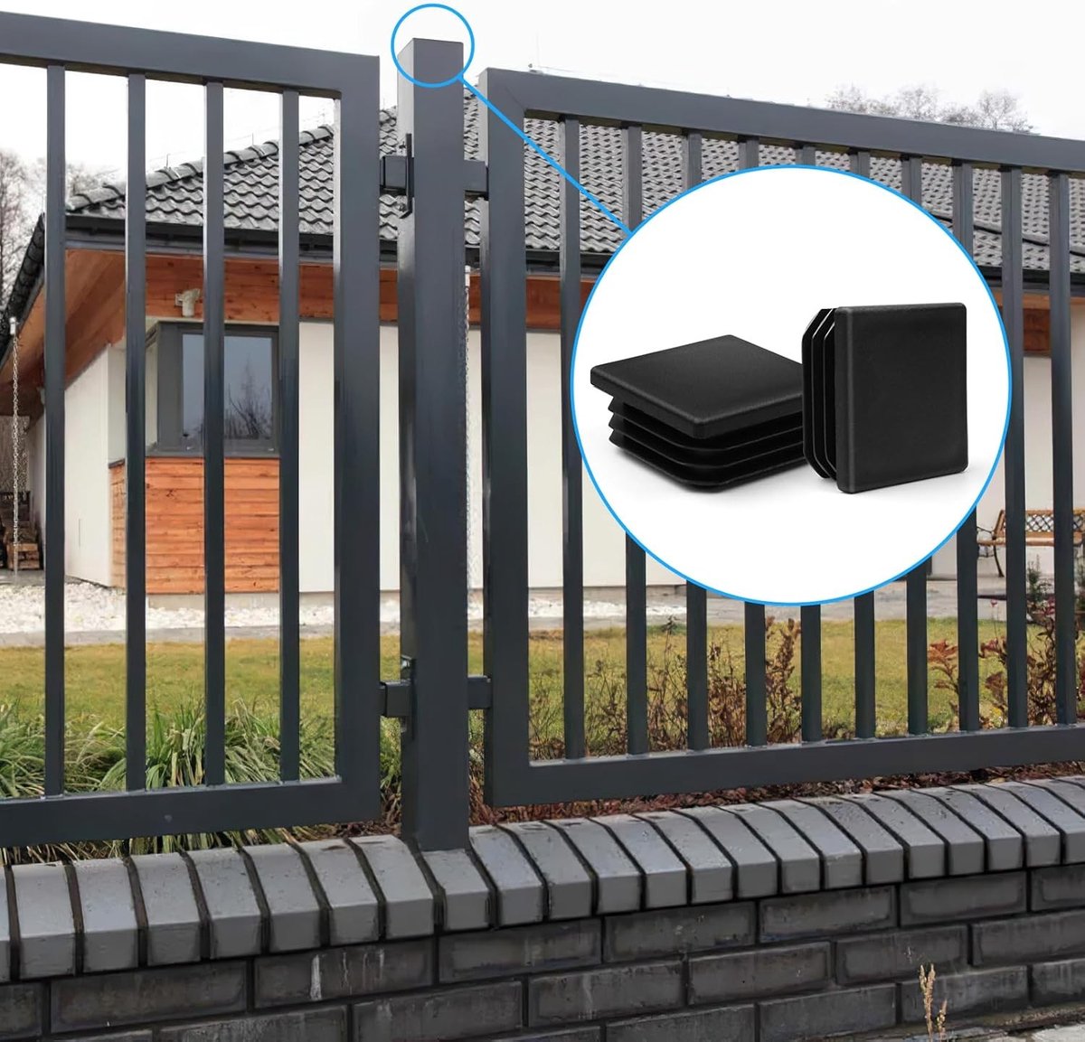 8-delige set vierkante eindkappen 60x60mm voor meubels, herbruikbare kunststof kappen, ideaal voor buizen, stoelen en planken