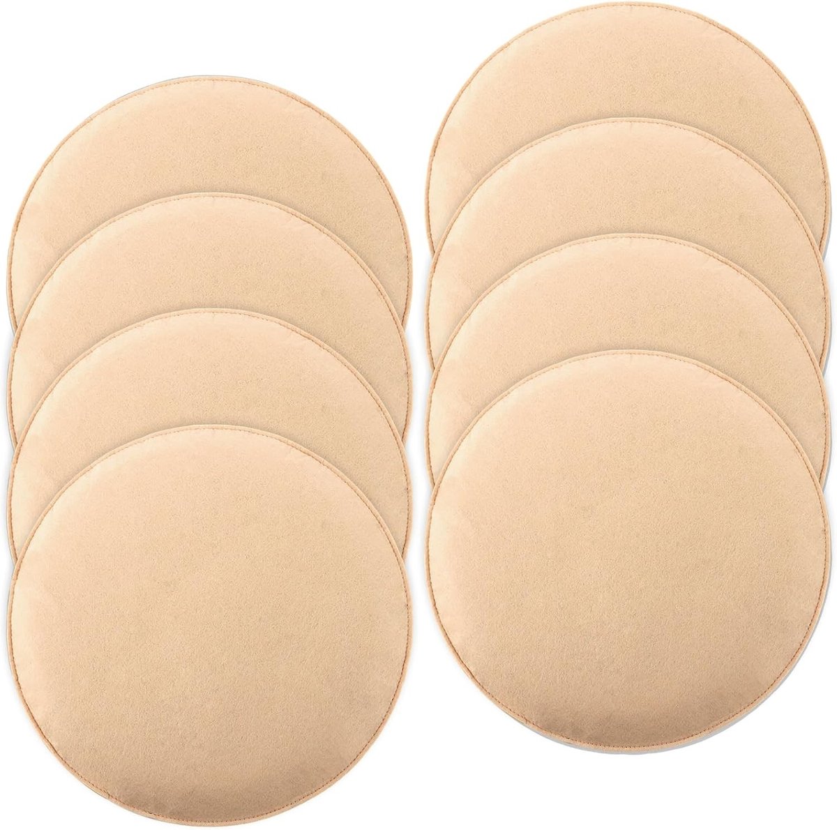 Antislip vilten zitkussens, rond, 35 cm, 8 stuks, comfortabel en duurzaam voor binnen en buiten, beige