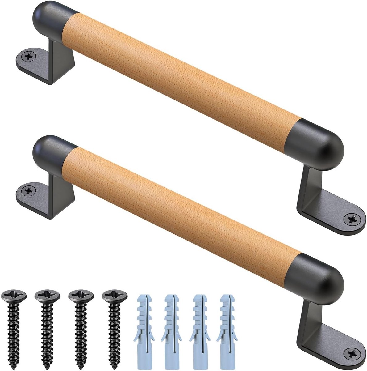 Veilige Houten Handgrepen van 25 cm voor Kinderen en Senioren - Ideaal voor Douche, Badkamer, en Speelplaatsen - Stevige Wandbeugel voor Binnen en Buiten