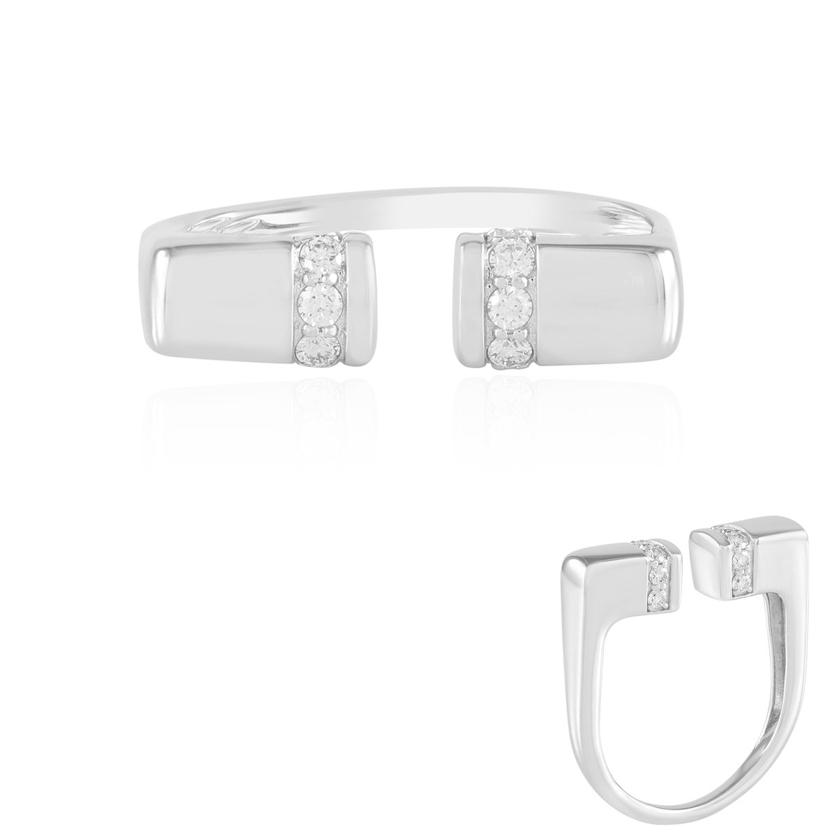 Cavill - 9 Karaats Witgouden Ring met 14 IF (G) Diamanten - 0,294 ct - Pave Ring Dames - Moderne Elegante Ring