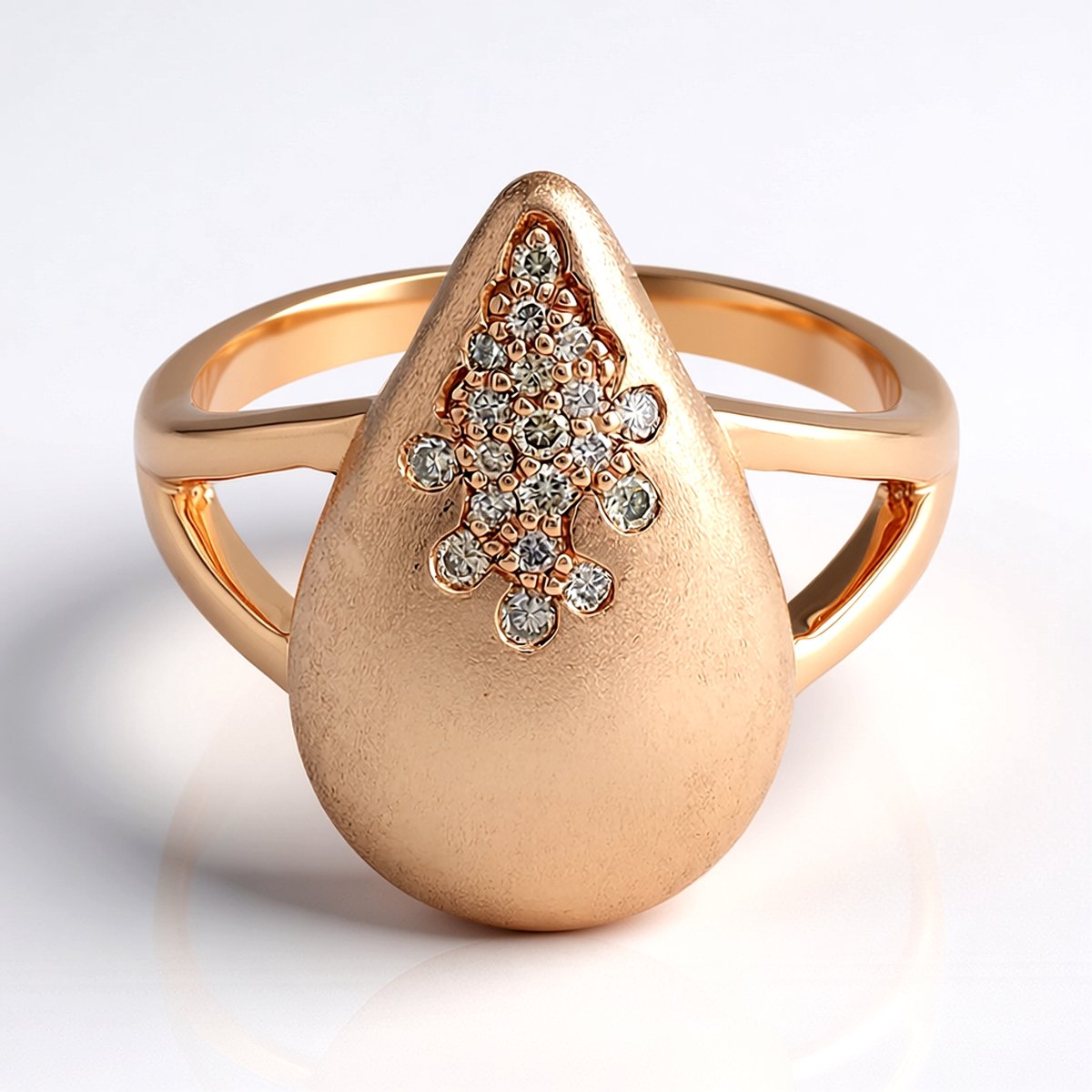 Cavill - Elegante Zilveren Ring - 18K Roségoud Verguld - 0,115 ct I1 Argyle Rose de France Diamant - Briljant Pyvé Geslepen Sieraad