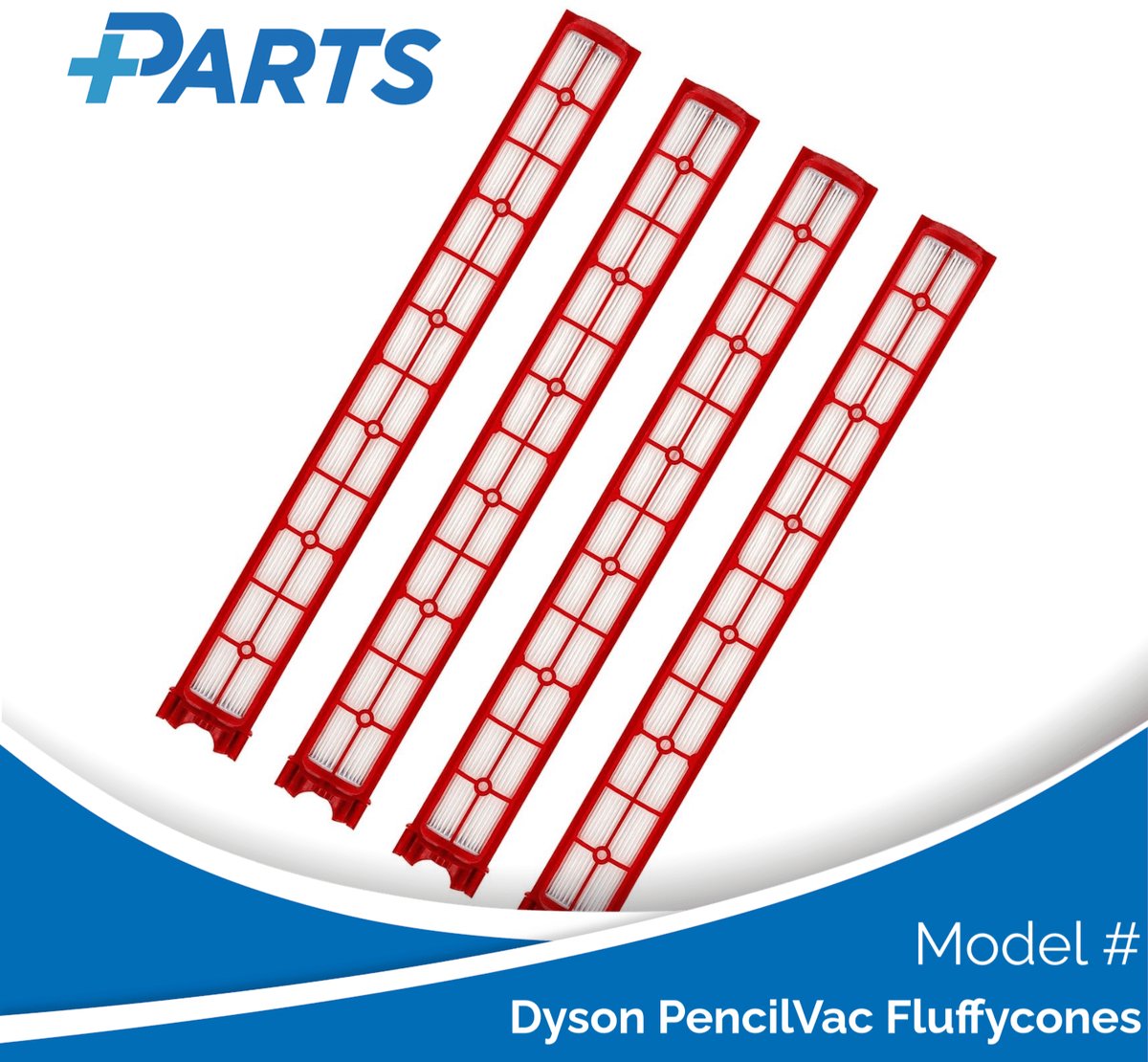 Dyson PencilVac Fluffycones Filters (4 Stuks, Plus.Parts® alternatief voor 974281-01)