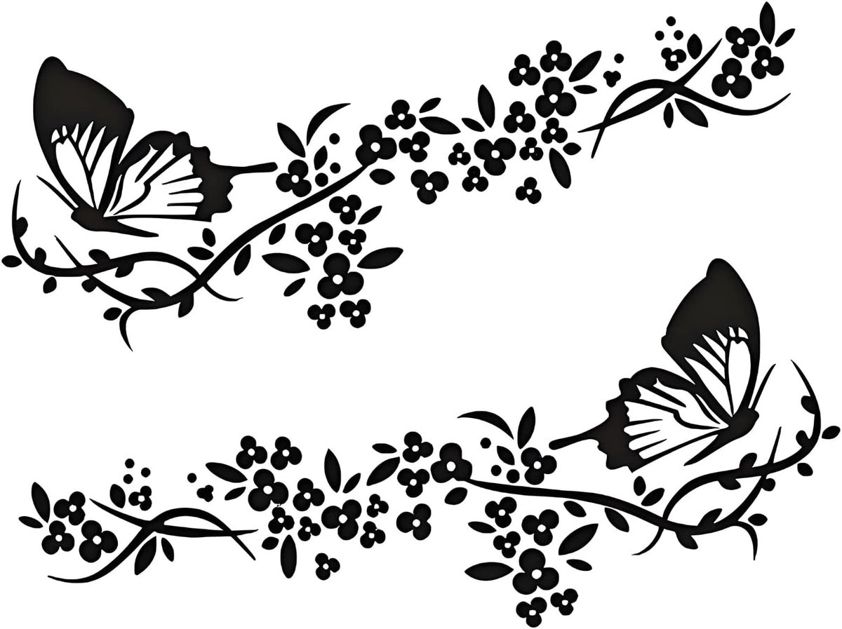 LISM-Zwarte vlinder autosticker - Verwijderbare vinylsticker voor vrachtwagenruiten/laptops/motorkappen - Waterdichte sticker voor buiten (38 x 20 cm)