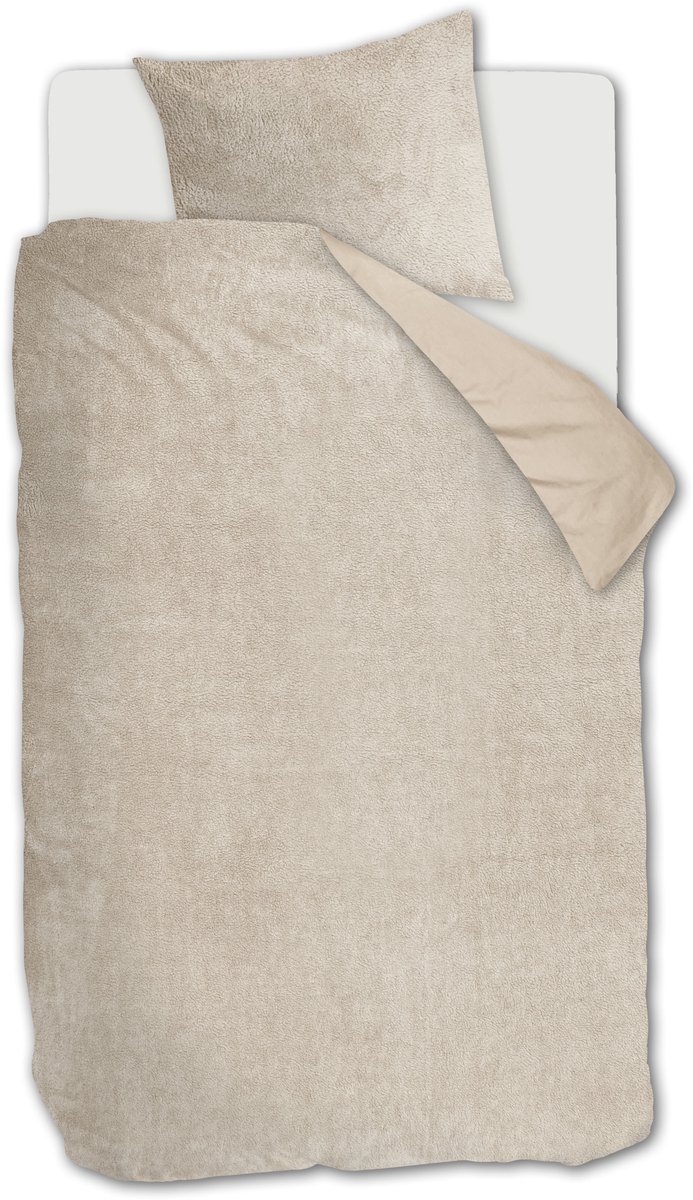 Ambiante Plush dekbedovertrek - Eenpersoons - 140 x 200/220 cm - Zand