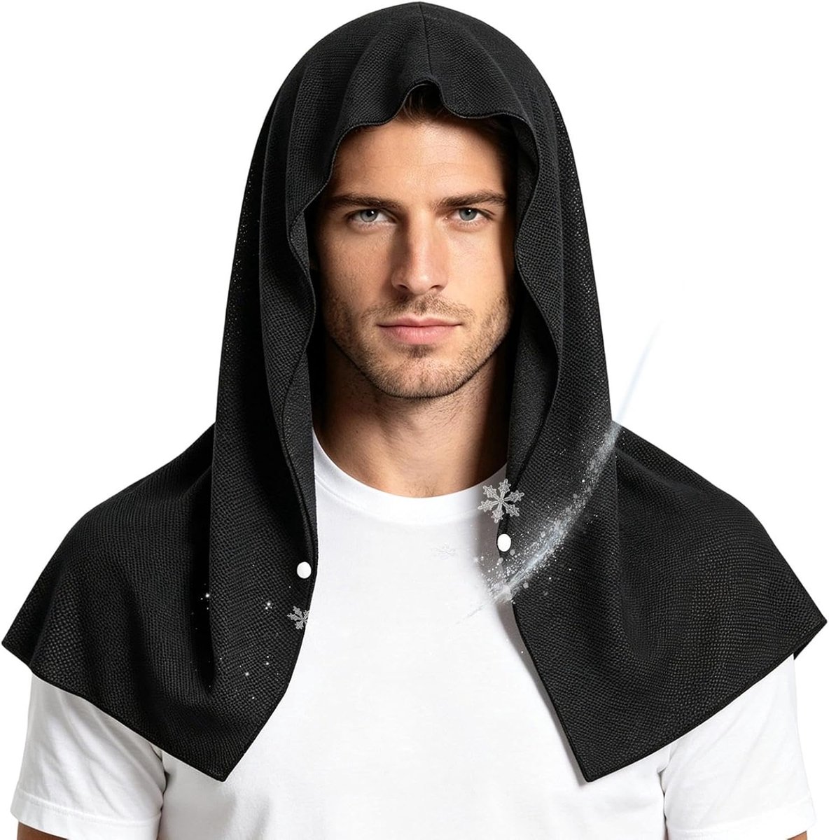 Sander Shop Koelende Hoodie Handdoek Microvezel Snel Drogende Hoodie Verkoelende Nekwraps Met Opbergtas Voor Zomer Reizen Boot Sportschool Fitness Hardlopen Wandelen School Zwart