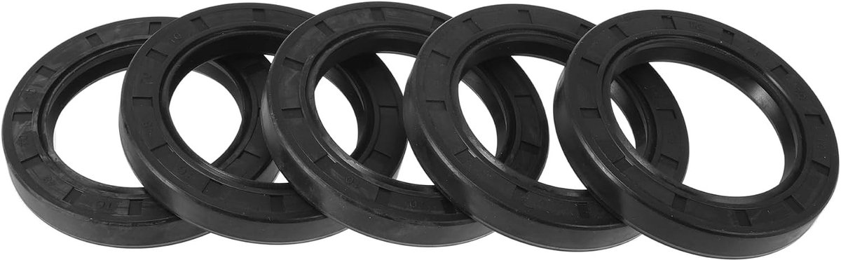 Universele olieafdichting met dubbele lip en stalen afdichtring, 48 x 70 x 10 mm, hoge druk, NBR-rubber, zwart, set van 5 stuks voor motoren en machines
