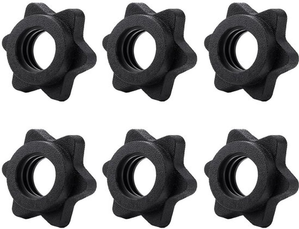 Set van 6 Halterclips, Antislip Halterclips, Halterklemmen, Hex Halter Schroefuiteinden, Halterclips, Schroefclips, Hex Moer Halterstang, Spin-Lock Klemmen voor