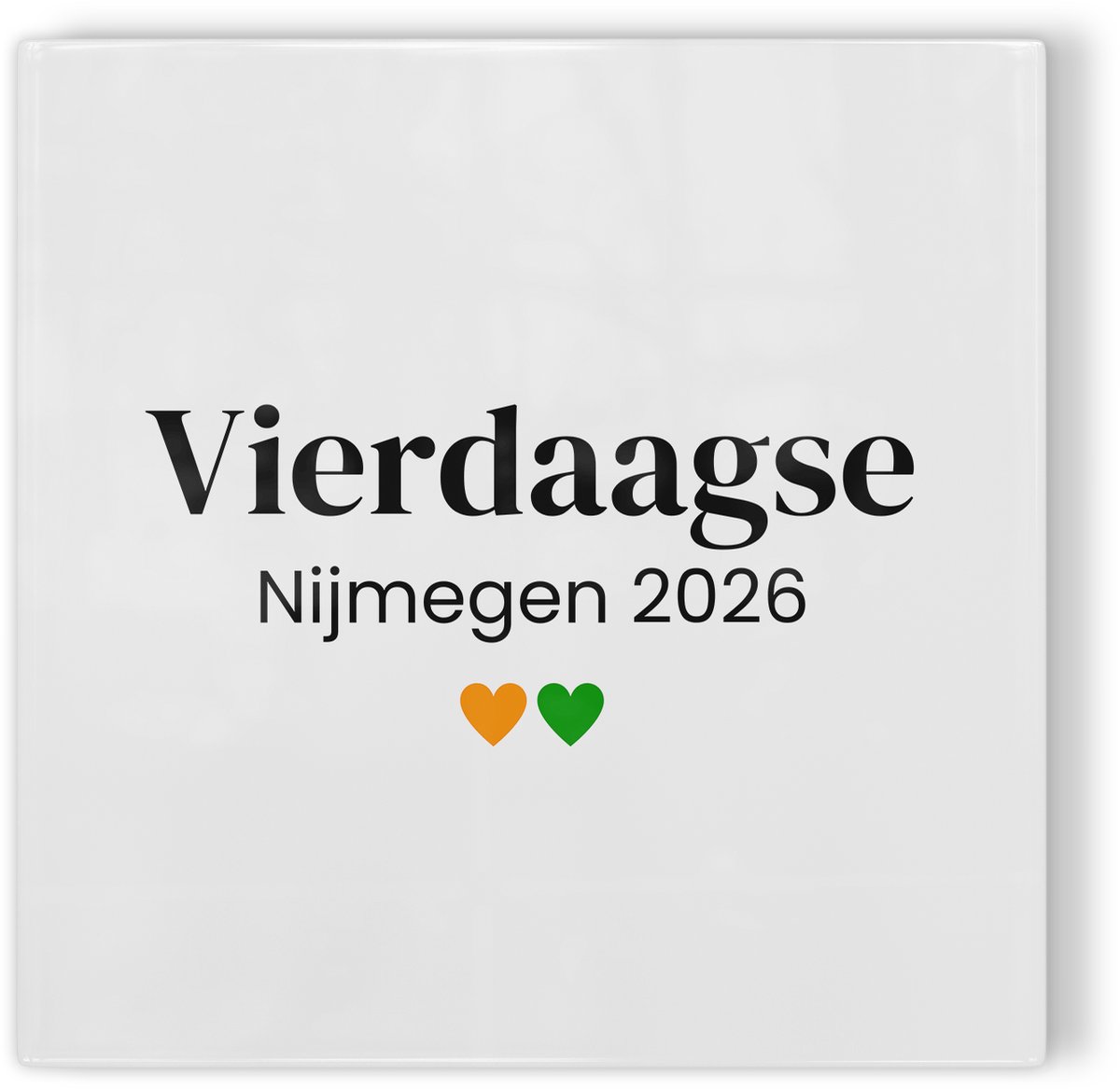 Tegeltje Vierdaagse Nijmegen 2026 hartjes - 4Daagse cadeau - 4Daagse souvenir