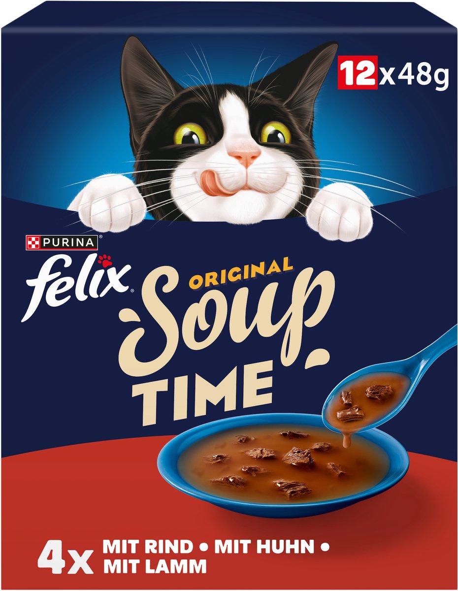 FELIX Soup, verpakking van 12 stuks: een verscheidenheid aan smaken van het platteland (1 x 12 x 48g)
