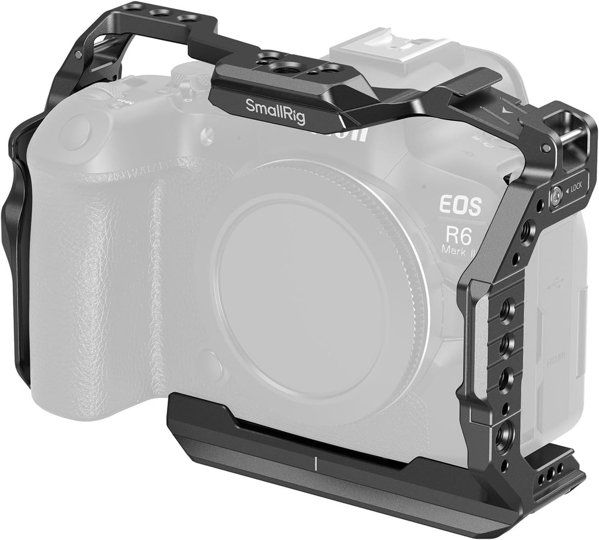 Cage voor Canon R6 Mark II met Dual NATO Rails en Quick Release Plate voor Arca - Ideaal voor Videografie en Fotografie Accessoires