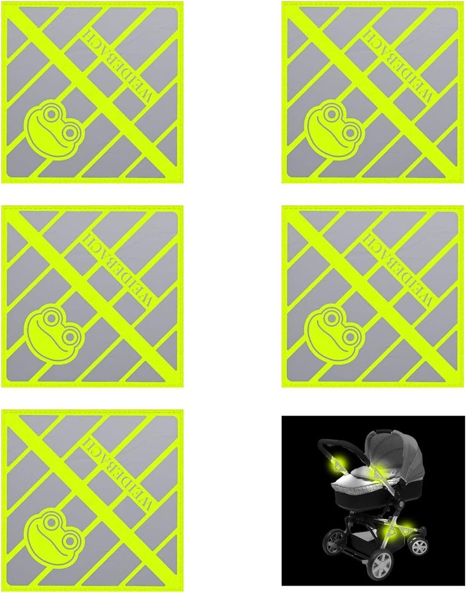 Reflecterende veiligheidsstickers met vorstpatroon voor kinderwagens en fietsen - 5 stuks, ideale accessoires voor nachtreizen en zichtbaarheid