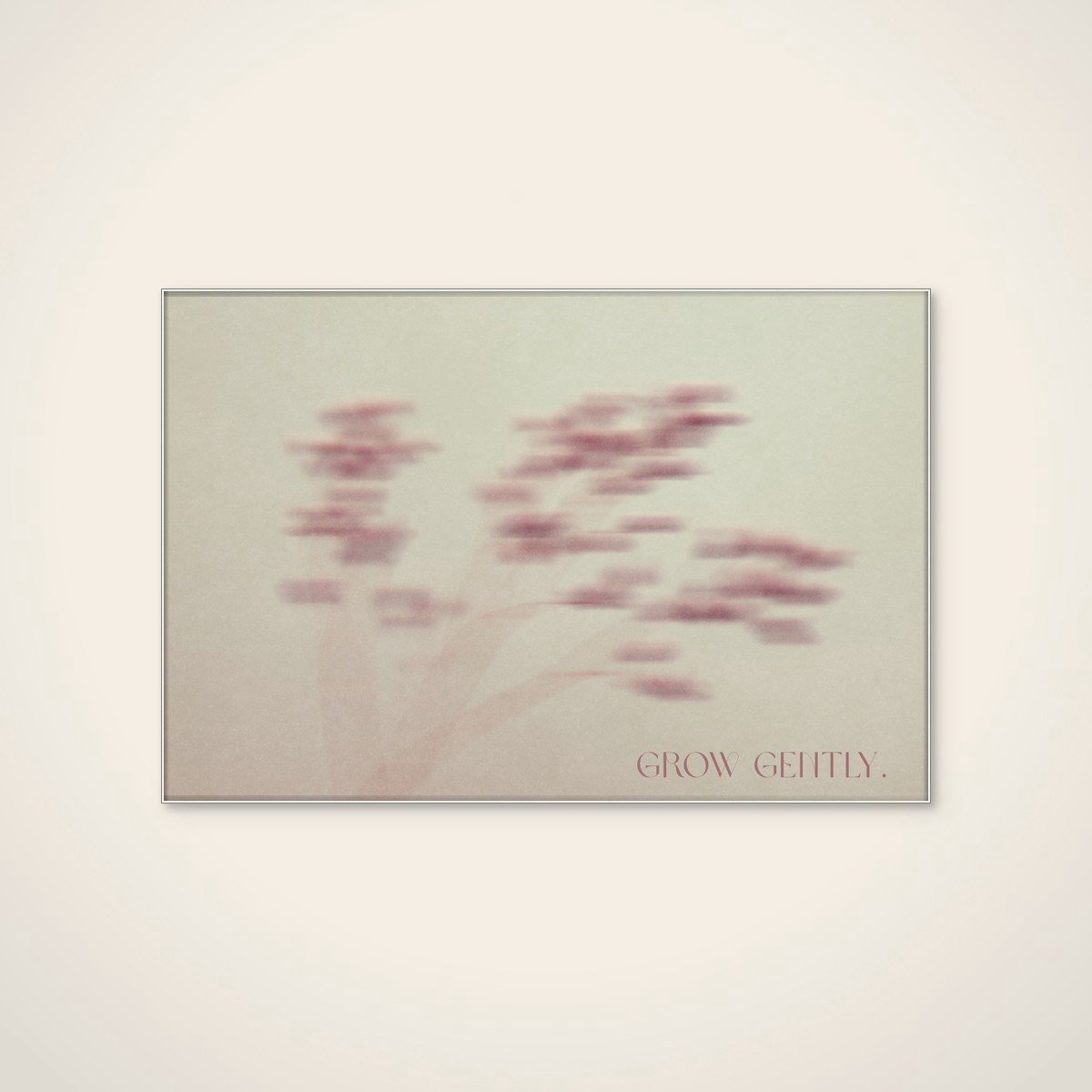 Akoestisch schilderij - 90 x 60 cm - Grow Gently Botanical van Treechild - Abstracte wanddecoratie - wit textielframe