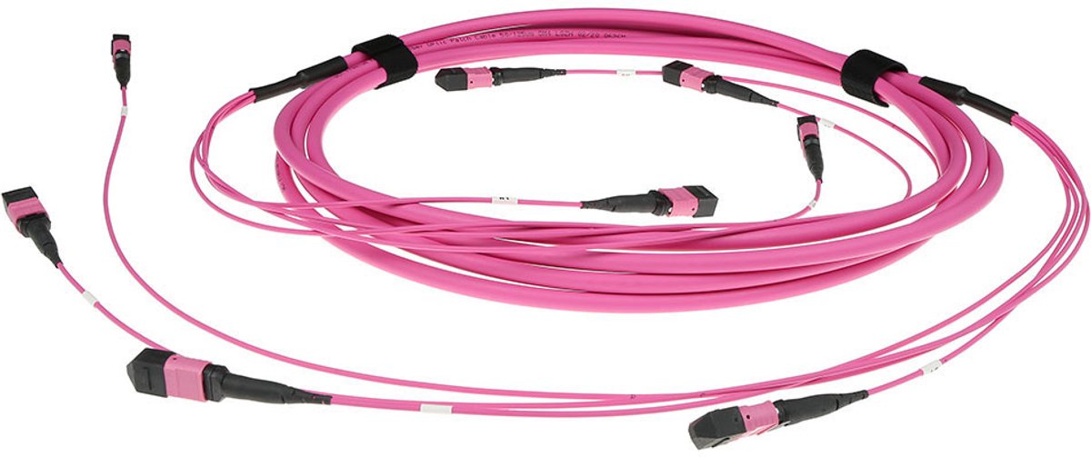 ACT DC5404 Glasvezel Patchkabel 50/125 OM4(OM3) Polarity A Trunkkabel 4x MTP/MPO Female - 15 meter