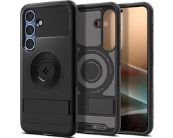 Spigen Slim Armor MagFit Hoesje Geschikt voor Samsung Galaxy S25 Plus | Back Cover Compatibel met MagSafe / Qi2 | met Standaard | Air Cushion technologie | Zwart