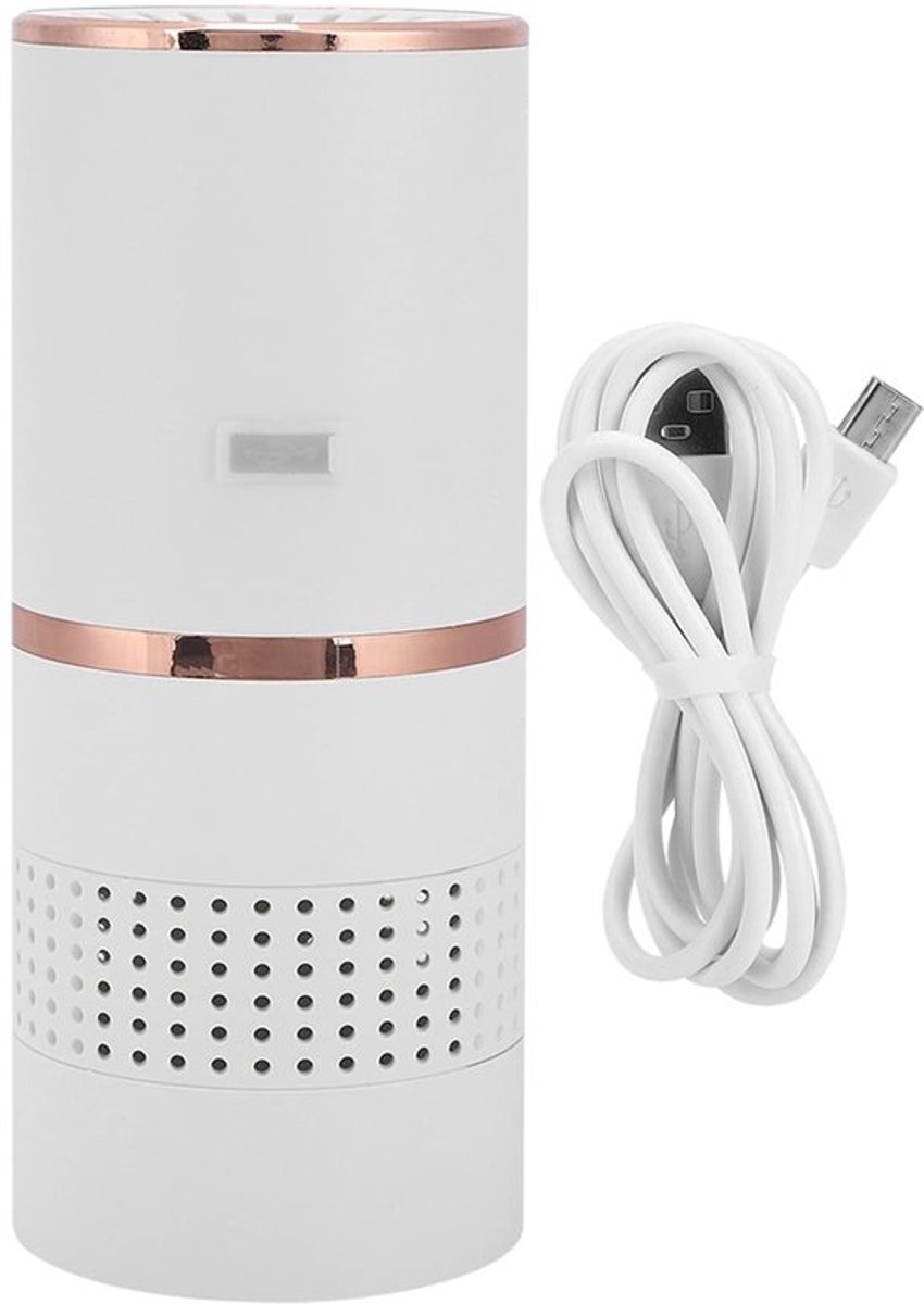 Autoluchtreiniger, USB Professionele draagbare autoluchtreiniger HEPA-filter Kleine draagbare luchtreiniger met USB-kabel voor rokers Pollen Huisdieren Stof Geuren Kantoor Auto