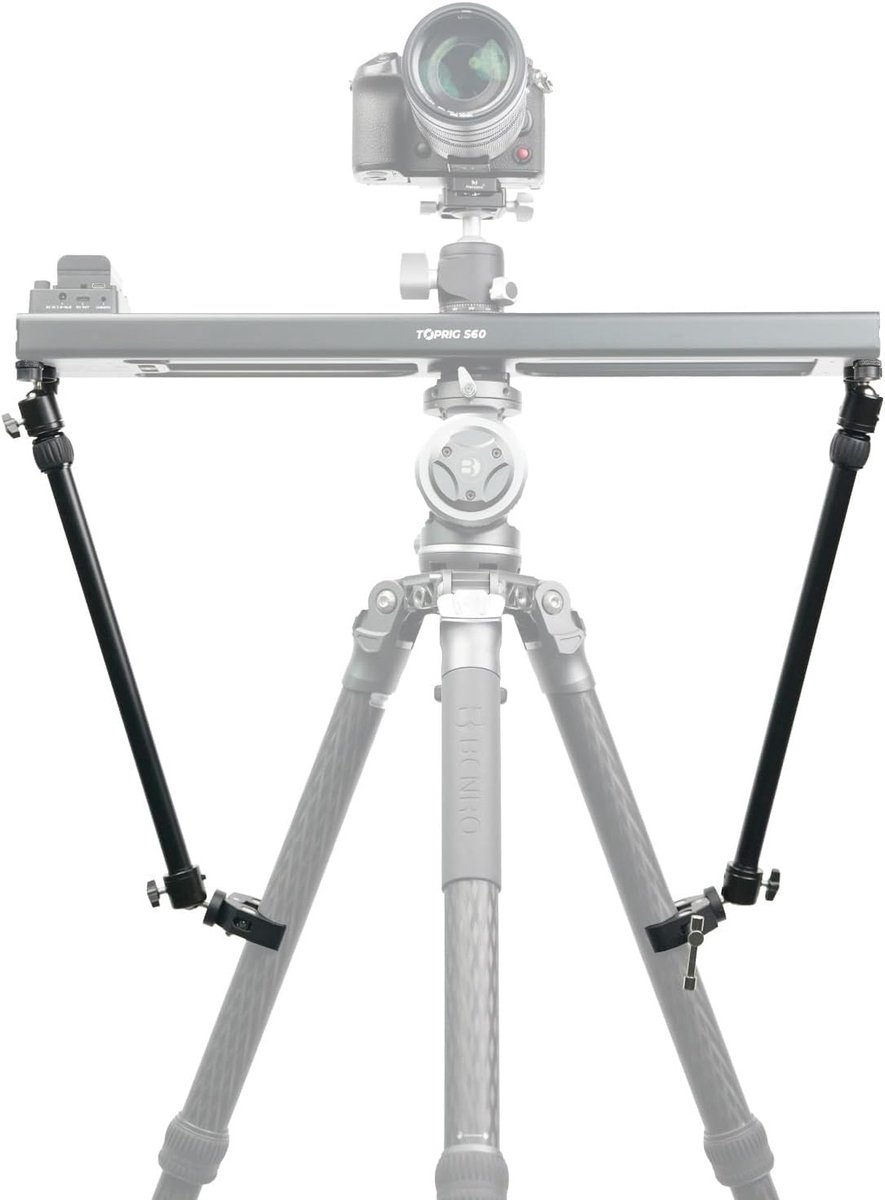 Camera Slider Support Arm Set - 2 Verstelbare Statief Steunarmen voor Verbeterde Stabiliteit bij Professionele Video en Fotografie