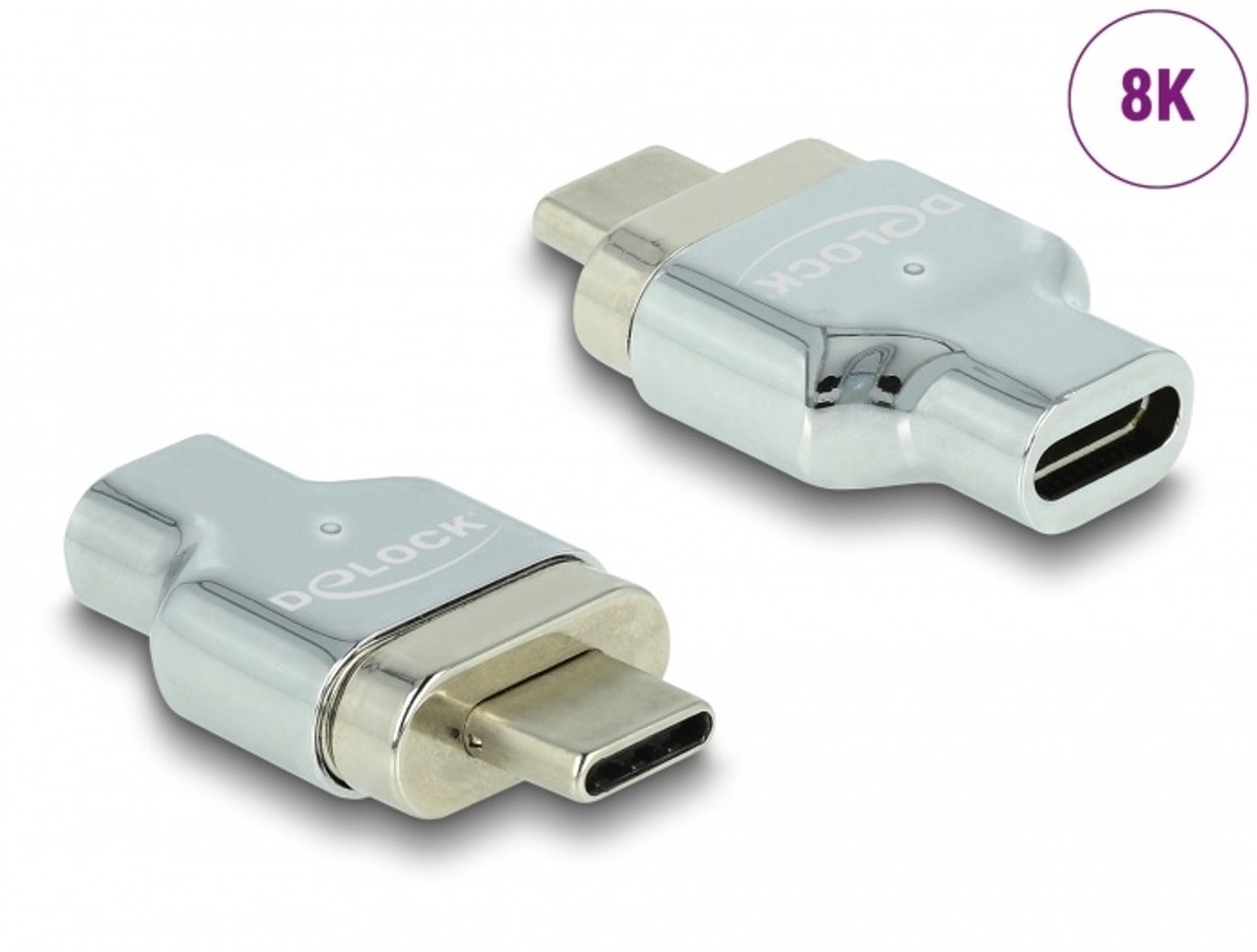 Delock Thunderbolt™ 3 / USB Type-C™ (DP Alt Mode) 8K 30 Hz Magnetic Adapter male to female